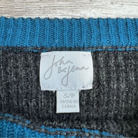 John & Jenn Womens Ribbed Long Sleeve Sweater Charcoal Grey Gray Blue S SM Small - Picture 6 of 12